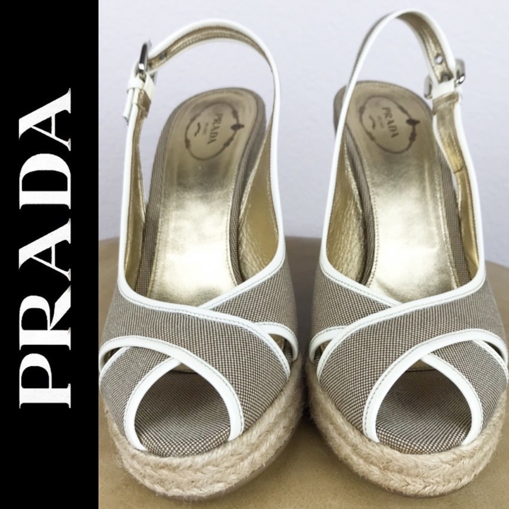 Prada | Peep Toe Prada Wedge Platform